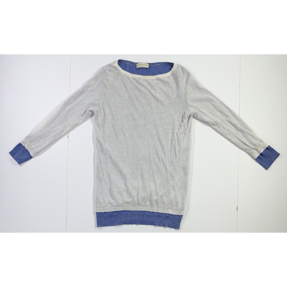 Roberto Collina Women's Lightweight Knit Sweater Made in Italy Gray Blue